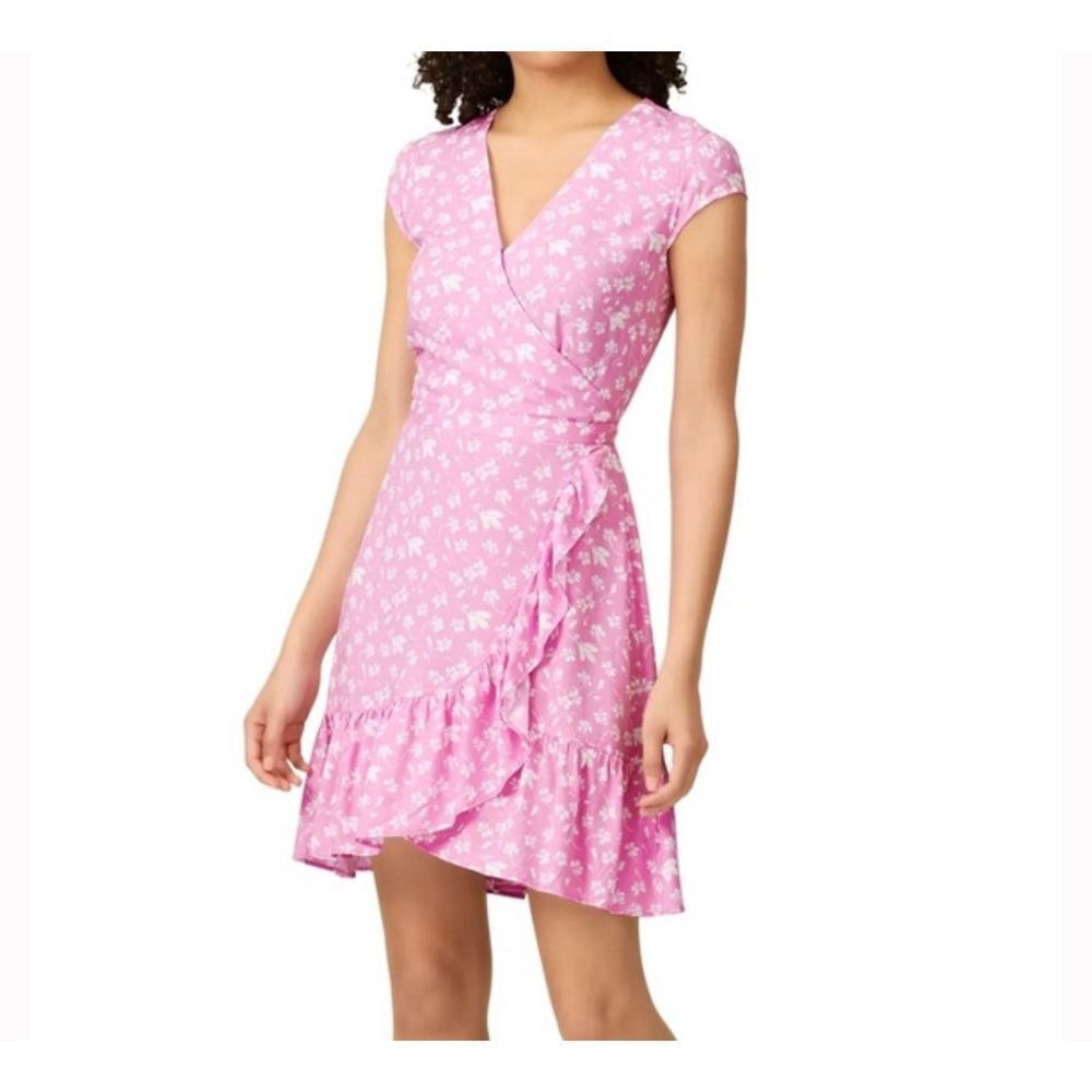 Lilac Jcrew faux wrap dress v neck mini flowy spring cute aesthetic girly size 8